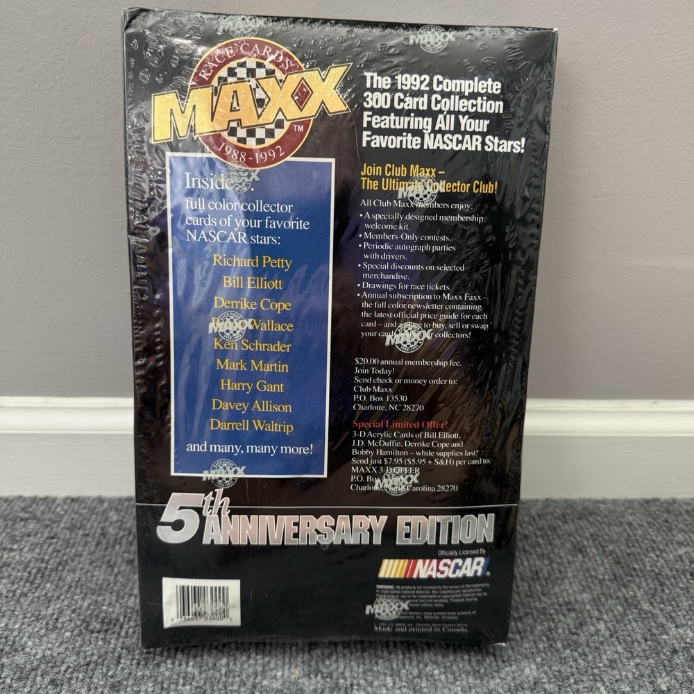 Maxx 5th Anniversary‎ NASCAR Race Cards - 1992 Complete Set - Factory Sealed Box - Picture 2 of 8